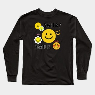 smile,smiley face pattern, oil paintng Long Sleeve T-Shirt